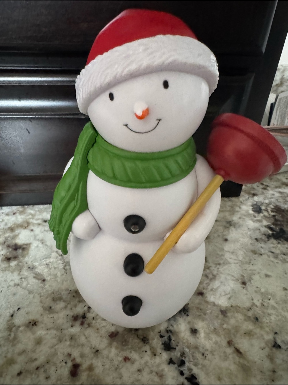 Hallmark Jolly in the John Musical Snowman Bathroom Plunger Works